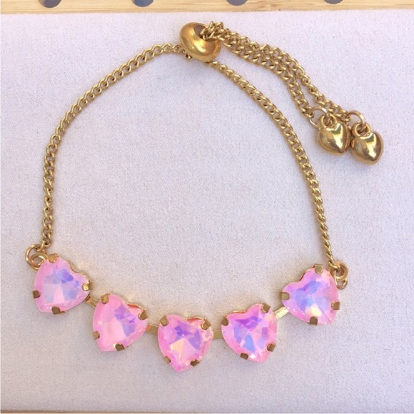Pink Opal Aurora Borealis Crystal Heart Bracelet - Picture 1 of 15